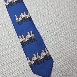 Dilbert Character Necktie Tie Ralph Marlin Brand Blue Retro Y2K Cartoon Blue